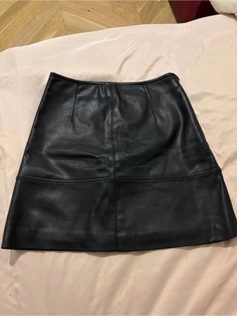 H&M black leather skirt